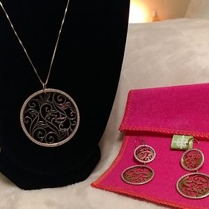 2 tone gold over silver necklace and earrings